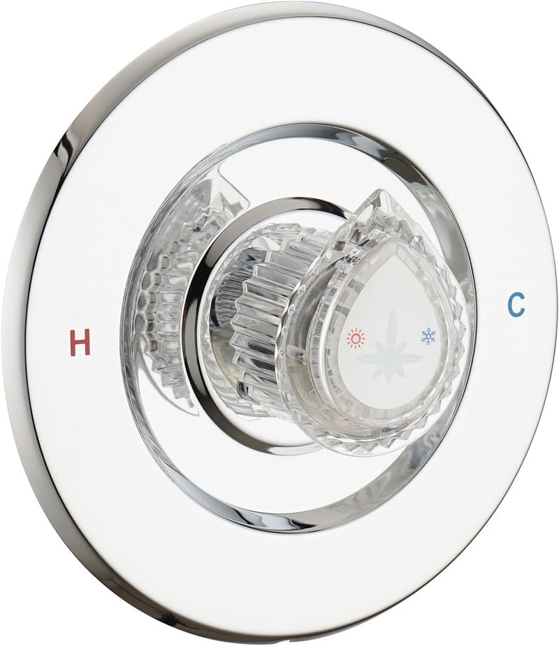 Ultrimkit Shower Faucet Trim Kit Compatible with Moen Fit Chateau Valve Only, Pull-on Push-off Design Knob Handle, Chrome - Image 1